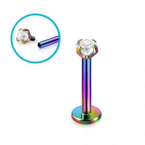 Duhový labret s krystalem 8 mm