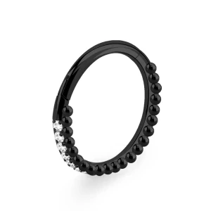 Barevný kroužek s dvojitou řadou kamínků a kuliček 