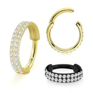 Barevný kroužek s dvojitou řadou kamínků SGSH22T InfinityPierce