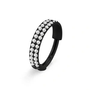 Barevný kroužek s dvojitou řadou kamínků