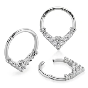 Kroužek zdobený sedmi čirými kamínky SGTSH31 InfinityPierce