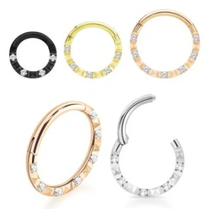 Otevírací kroužek různých barev a různých průměrů se zirkony SGSH25 InfinityPierce