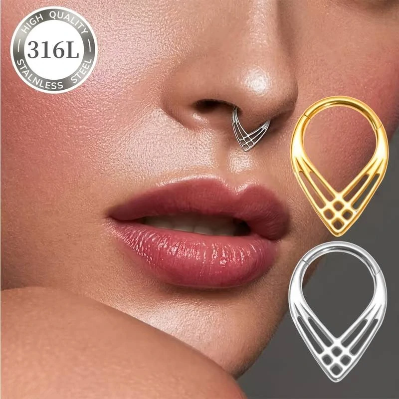 Slzovitý piercingový kroužek z chirurgické oceli 316L