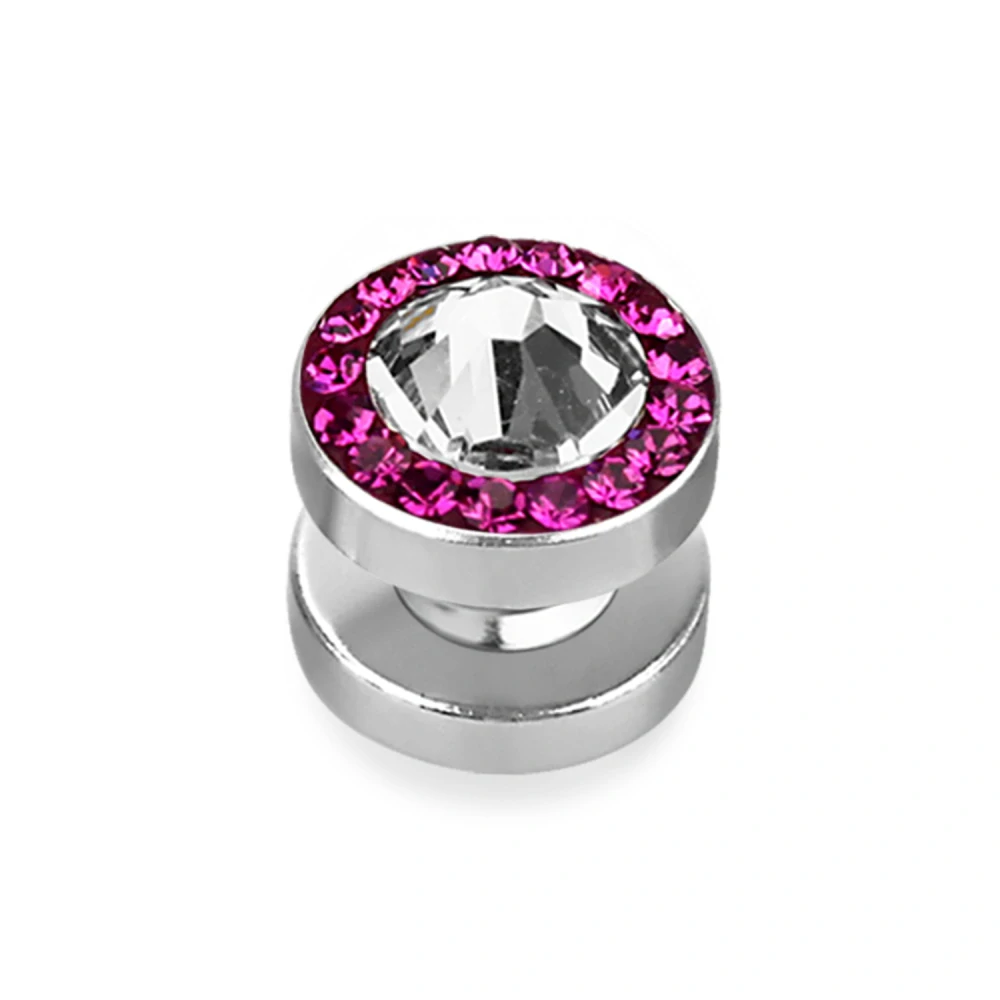 Magnetický fake plug se Swarovski krystaly | Chirurgická ocel 316L