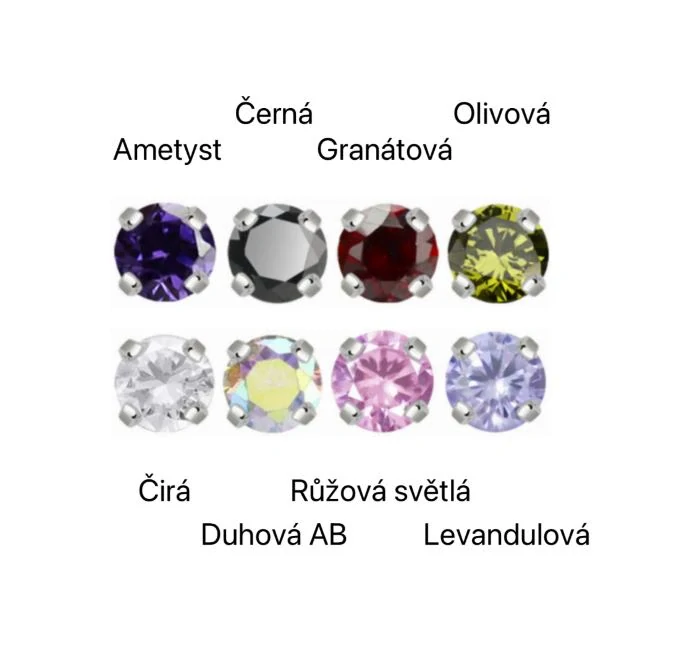 Činka s kamínkem – čirá 10 mm