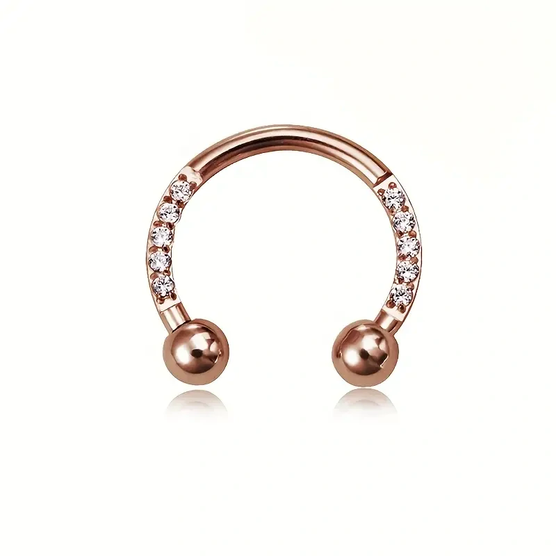 Titanová podkova se zirkonovými krystaly – G23 - SENLANSPPO06 InfinityPierce