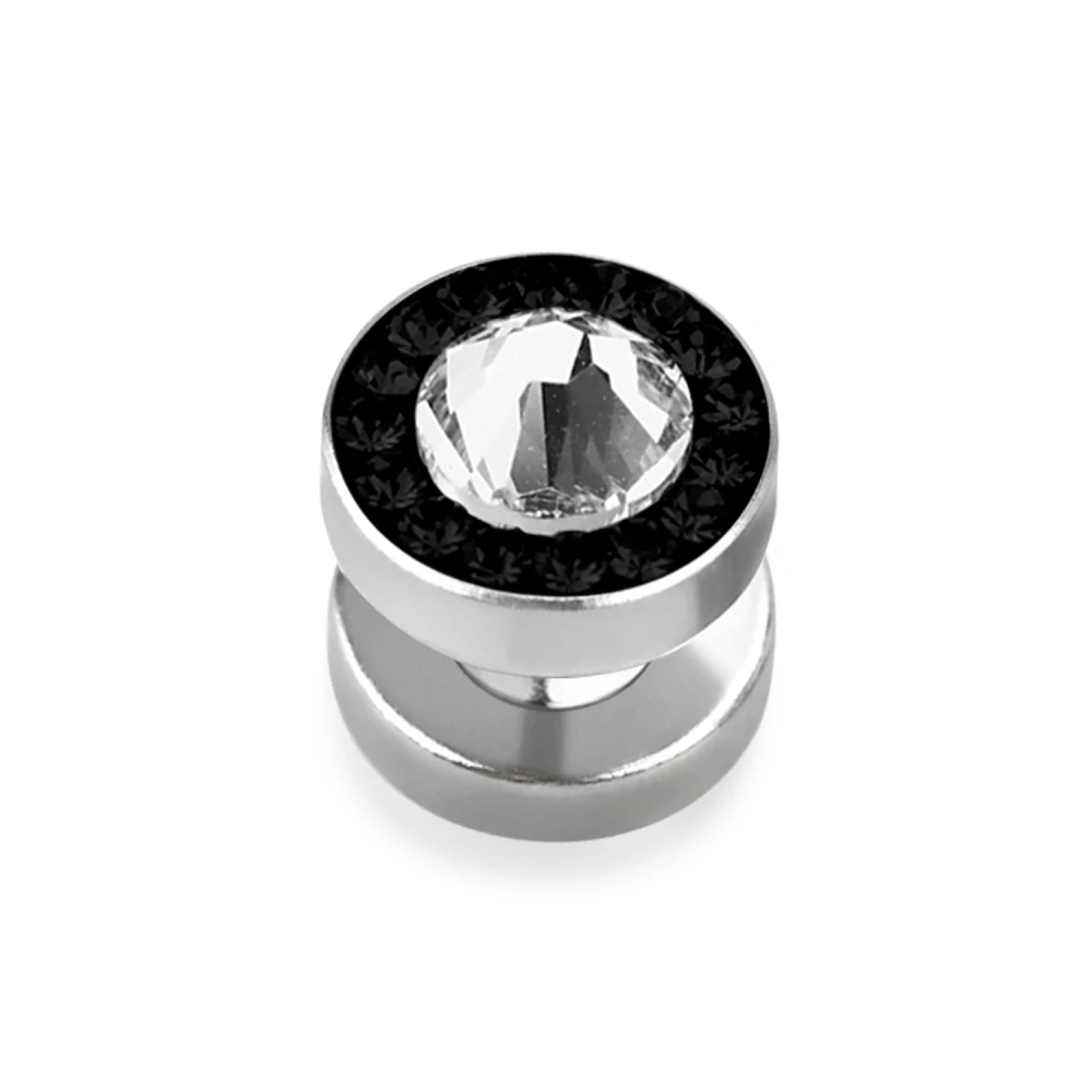 Magnetický fake plug se Swarovski krystaly | Chirurgická ocel 316L