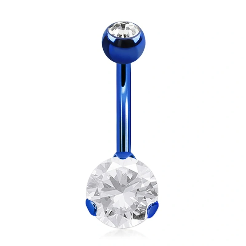 Piercing do pupíku s čirým kamínkem