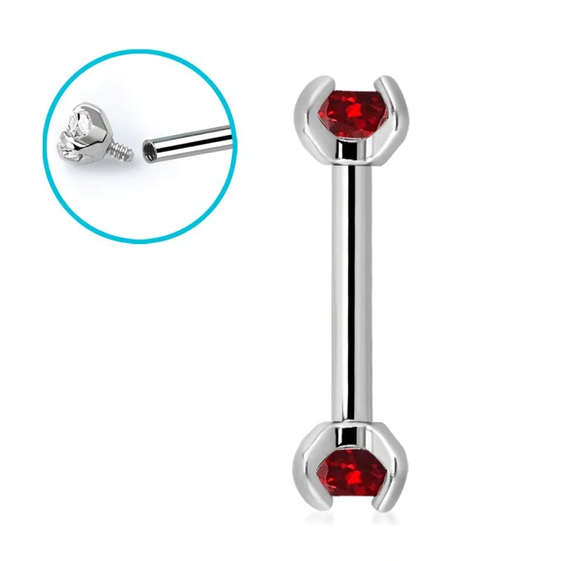 Rovná činka do piercingu z chirurgické oceli s krystaly  BBE2CZIN InfinityPierce