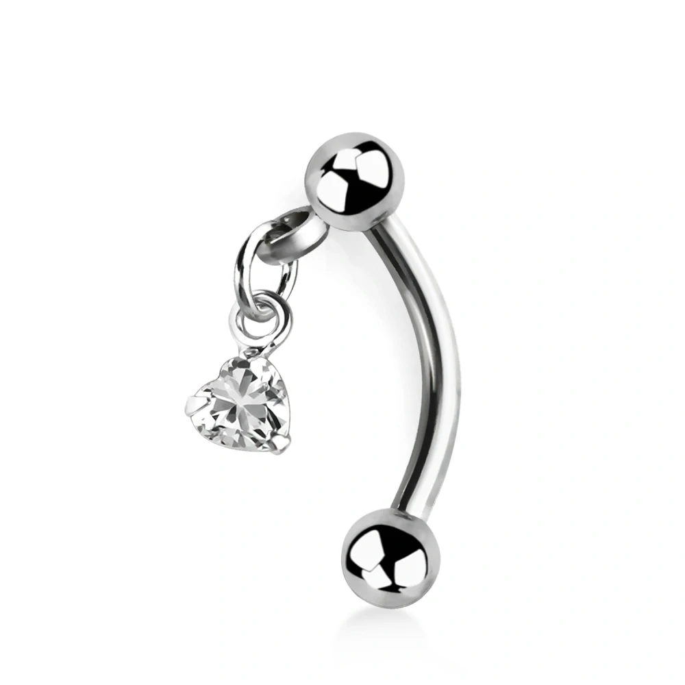 Banán do pupíku se srdíčkem v různých barvách a kuličkami BNERV6 InfinityPierce