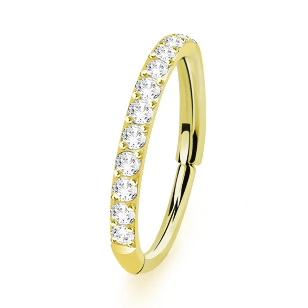 Duhový titanový mikro kroužek s krystaly 8 mm