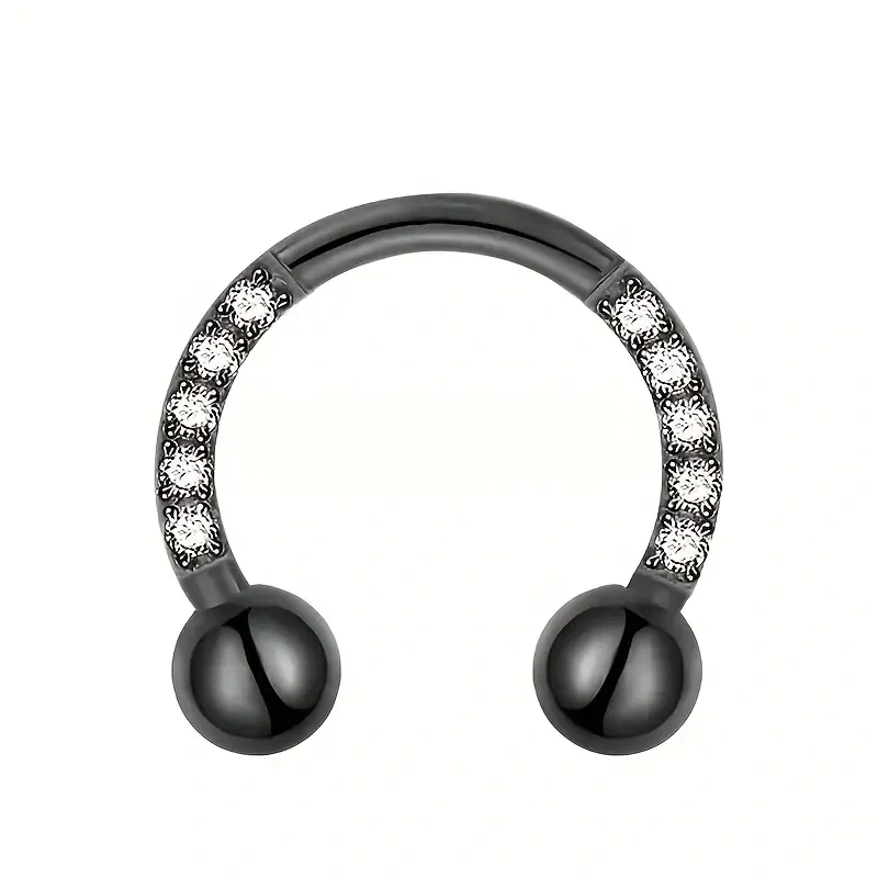 Titanová podkova se zirkonovými krystaly – G23 - SENLANSPPO06 InfinityPierce