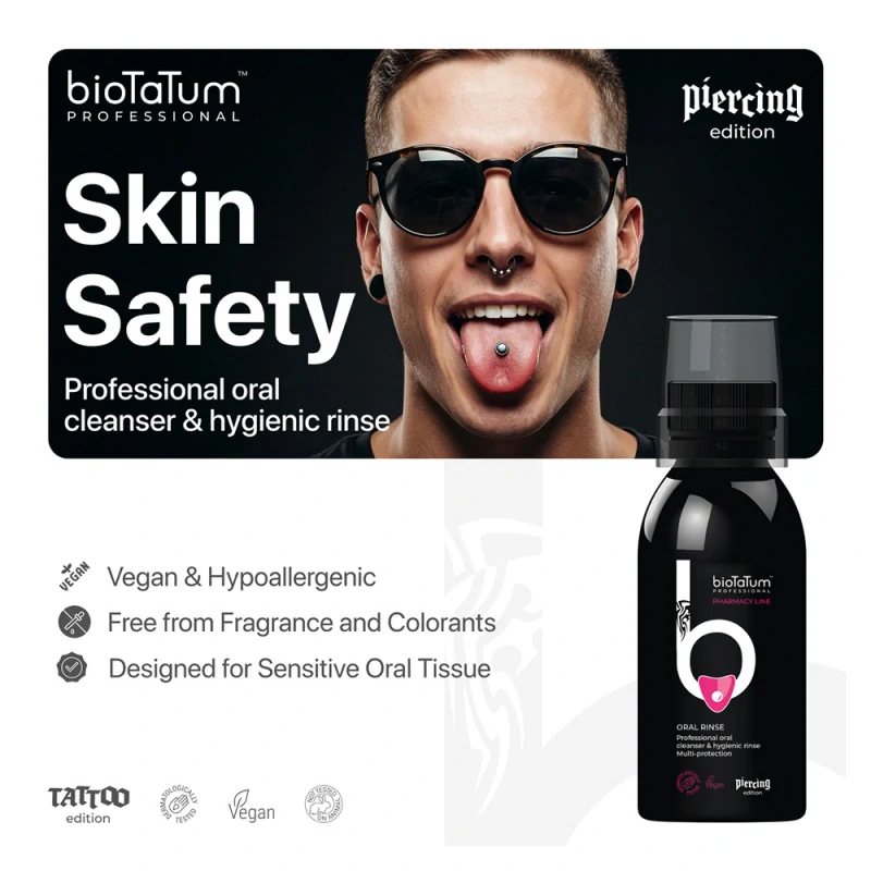 Tekutý přípravek pro ústní hygienu po piercingu bioTaTum, 125 ml