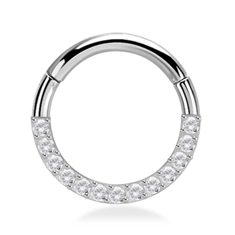 Otevírací kroužek různých tlouštěk se zirkony různých barev