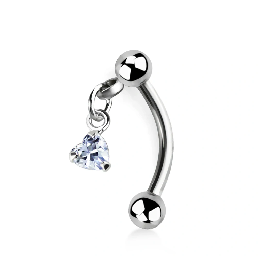 Banán do pupíku se srdíčkem v různých barvách a kuličkami BNERV6 InfinityPierce