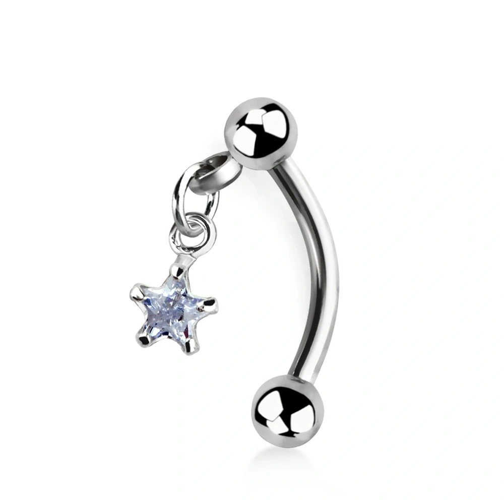 Banán do pupíku s hvězdou v různých barvách a kuličkami BNERV5 InfinityPierce