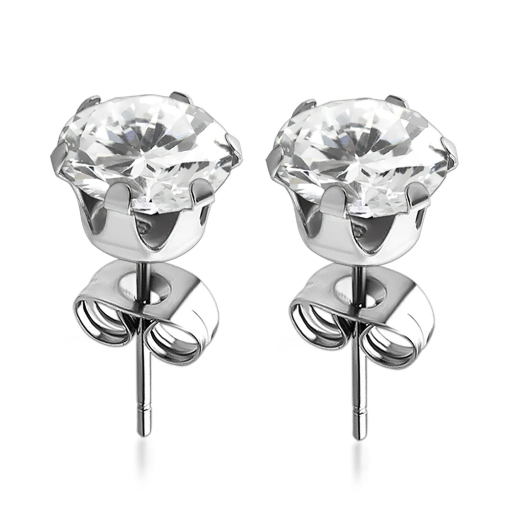 Pár náušnic osazených kulatým krystalem ERZM InfinityPierce