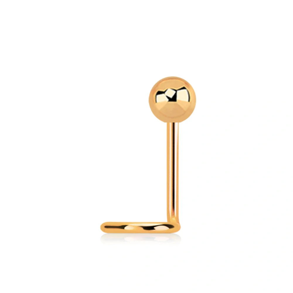 Zahnutý piercing do nosu s kuličkou černý 0,8 mm