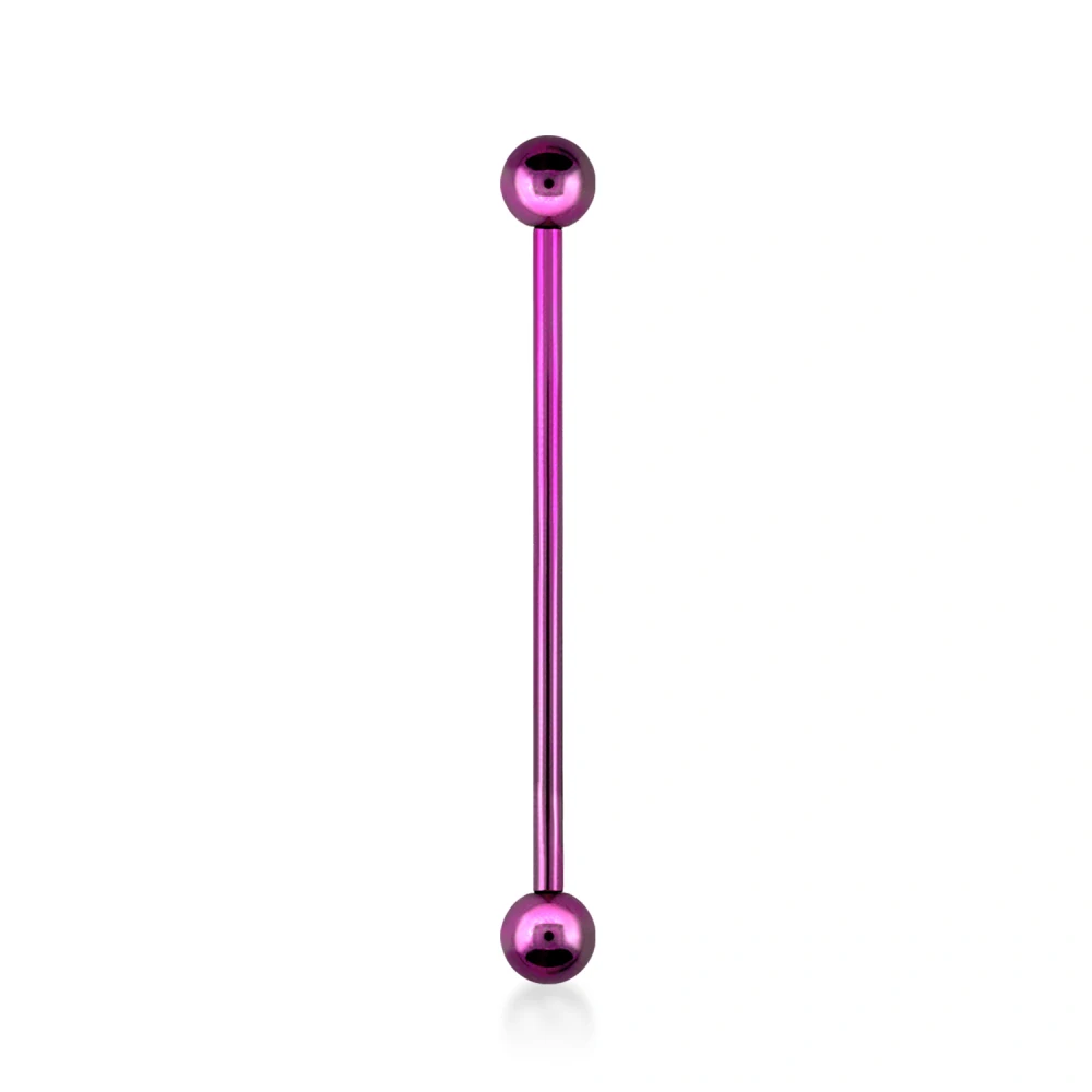 Industriální zlatý piercing do ucha délky 38 mm