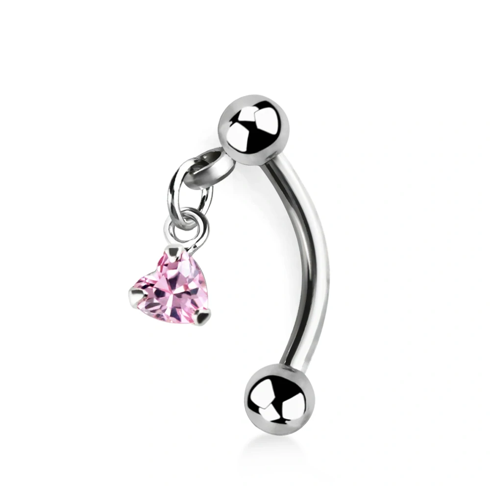 Banán do pupíku se srdíčkem v různých barvách a kuličkami BNERV6 InfinityPierce