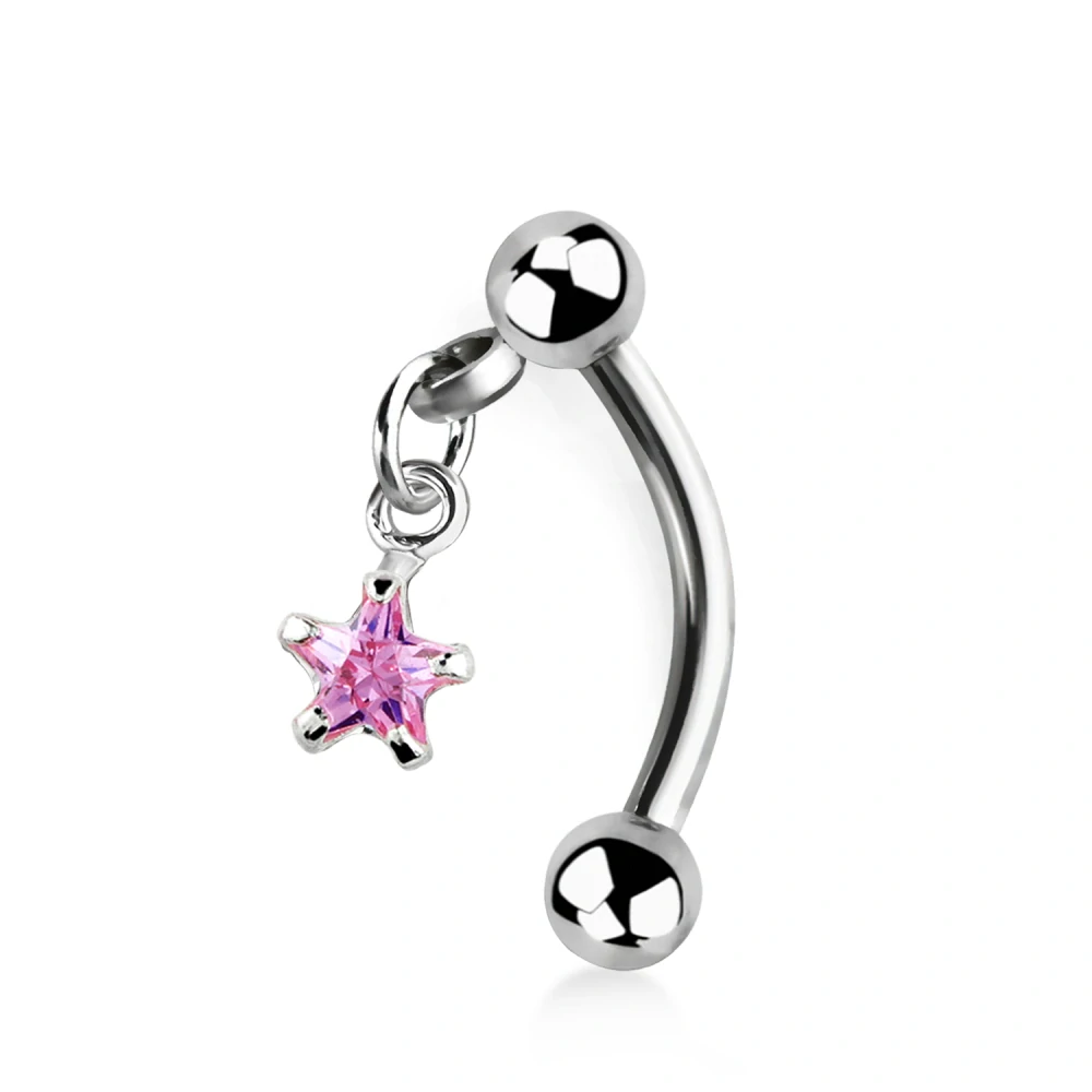 Banán do pupíku s hvězdou v různých barvách a kuličkami BNERV5 InfinityPierce