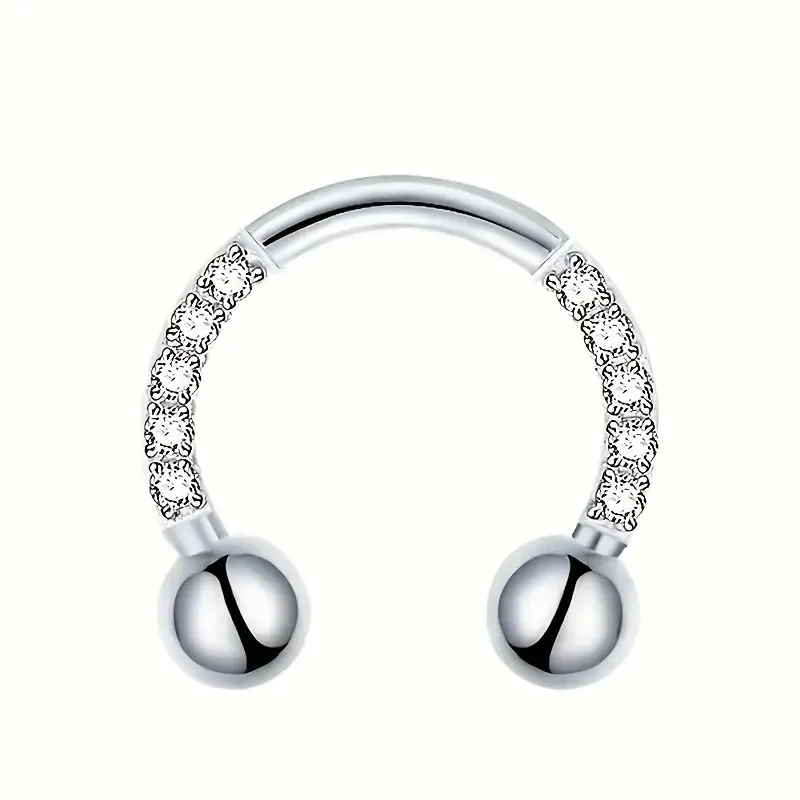 Titanová podkova se zirkonovými krystaly – G23 - SENLANSPPO06 InfinityPierce