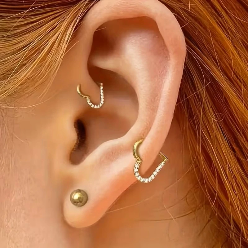 Piercing srdce titan G23 – 8 mm – stříbrná