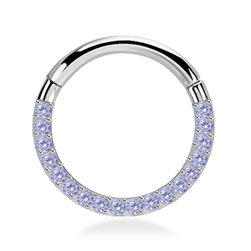 Otevírací kroužek různých tlouštěk se zirkony různých barev