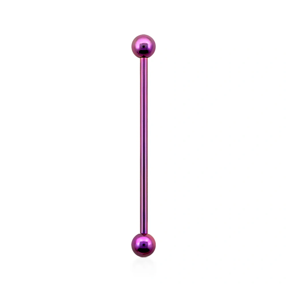 Industriální zlatý piercing do ucha délky 38 mm