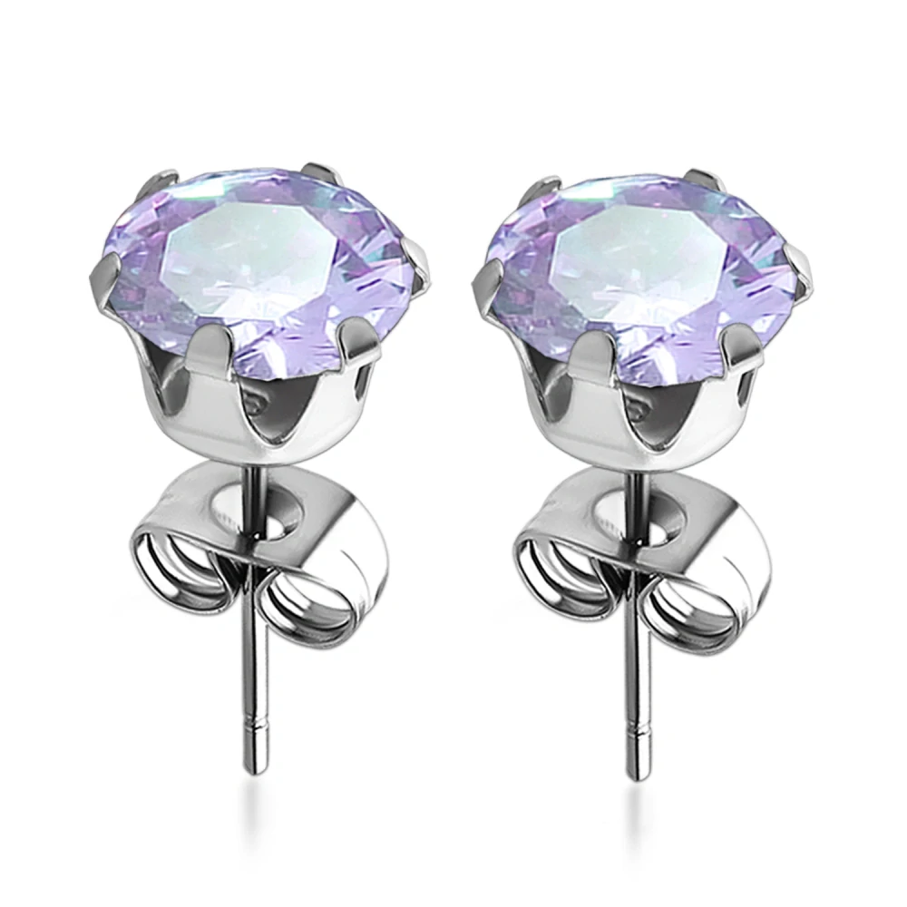 Pár náušnic osazených kulatým krystalem ERZM InfinityPierce