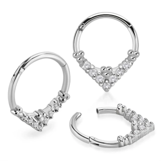 Kroužek zdobený sedmi čirými kamínky SGTSH31 InfinityPierce