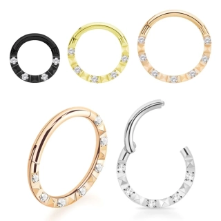 Otevírací kroužek různých barev a různých průměrů se zirkony SGSH25 InfinityPierce