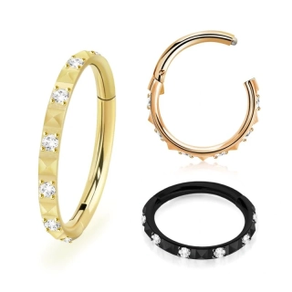 Barevný kroužek prokládaný krystaly SGSH44T InfinityPierce